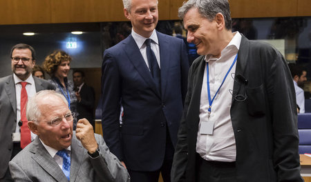 Deal? Finanzminister Schäuble (Deutschland), Bruno Le Maire (Fra... Deal? Finanzminister Schäuble (Deutschland), Bruno Le Maire (Fra...