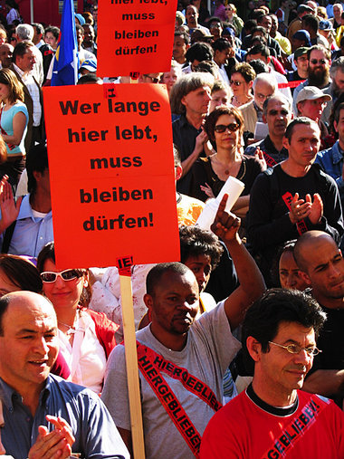 Demonstration vor bayerischen Innenministerium, 3. Mai 2006
