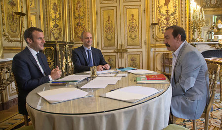 Der CGT-Vorsitzende Philippe Martinez (rechts) am 23. Mai mit de... Der CGT-Vorsitzende Philippe Martinez (rechts) am 23. Mai mit de...