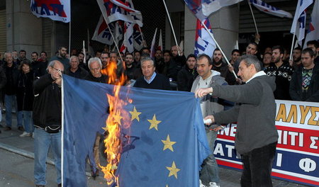 Gegen die EU: Kundgebung der Gewerkschaftsfront PAME, die der Ko...