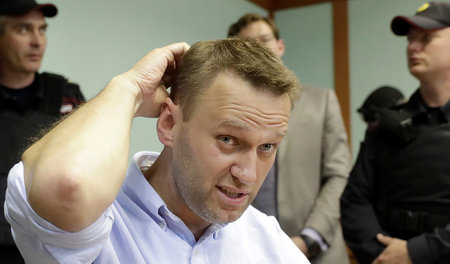 Alexej Nawalny während einer Anhörung vor Gericht in Moskau am 1...
