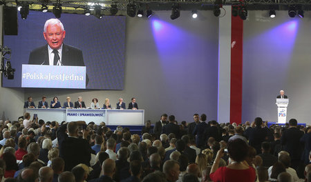 PiS-Chef Jaroslaw ­Kaczynski präsentierte sich am Samstag in ­Pr...