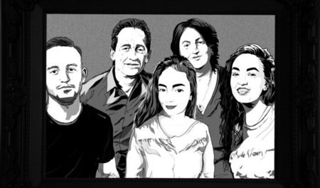 Zeichnung der Familie Segashi vor dem 22. Juli 2016: »Schatten d...