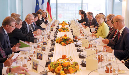 Unter der Leitung von Bundeskanzlerin Angela Merkel fand am 1. J...