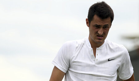 Jetzt bloß nicht gähnen! Bernard Tomic während seiner Erstrunden...
