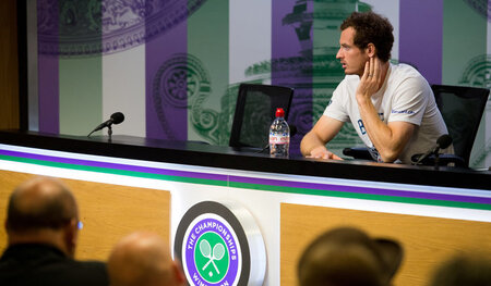 Ritterlicher Verteidiger des Damentennis: Andy Murray bei der Pr...