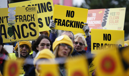 Proteste gegen Fracking in Blackpool (9. Februar 2016)
