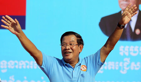 Kambodschas Premierminister Hun Sen am 2. Juni 2017 in der Haupt...