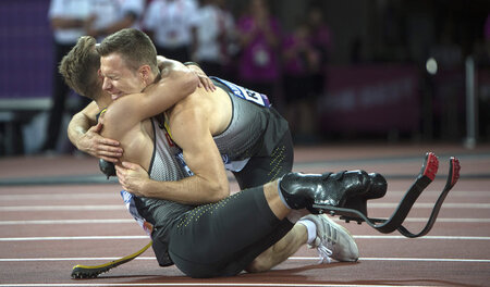 Am Ende Staffelweltmeister: Johannes Floors (l.) und Markus Rehm