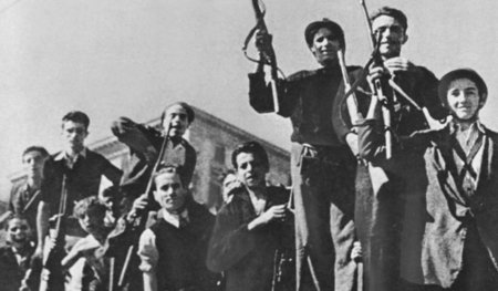 Italienische Partisanen 1943 in Neapel