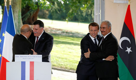 Libyens Regierungschef Fajes Al-Sarradsch, Frankreichs Außenmini...