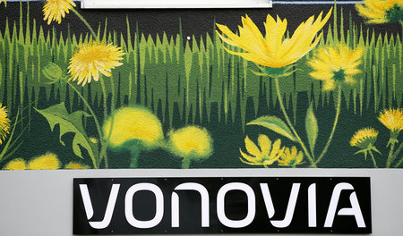 Das Logo des Wohnungsunternehmens Vonovia Das Logo des Wohnungsunternehmens Vonovia