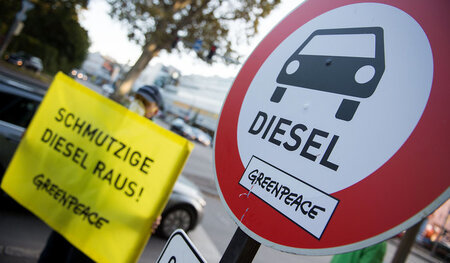 Greenpeace-Aktion in Stuttgart für Fahrverbote, Herbst 2016