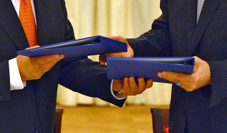 Unterzeichnung des Atomabkommens am 14. Juli 2015 in Wien