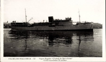 Die »Ciudad de Barcelona« vor Palma de Mallorca (Aufnahme undati...