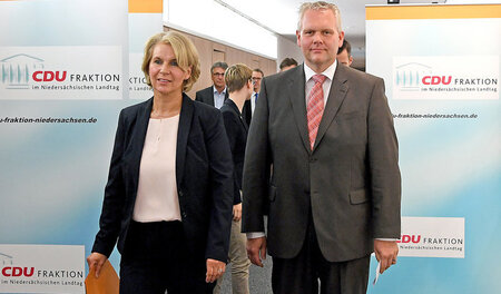 Elke Twesten und Oppositionschef Björn Thümler (CDU) erklärten a...
