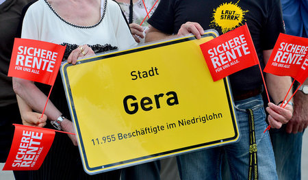 DGB-Protestaktion gegen riesigen Niedriglohnsektor in der früher...