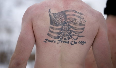 Rückentattoo eines in Korea stationierten US-Soldaten (Pyeongcha...