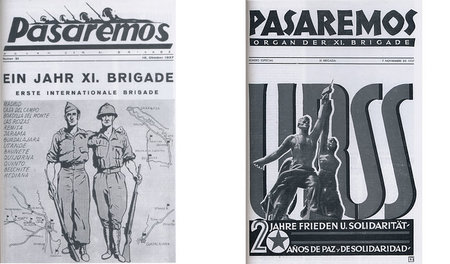 Titelseiten der Zeitung der XI. Brigade vom Oktober und November...