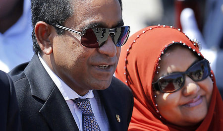 Yameen Abdul Gayoom besucht gemeinsam mit seiner Ehefrau Fathima...