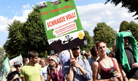 Protestaktion am 20.08.2016 in Erkelenz (Nordrhein-Westfalen)