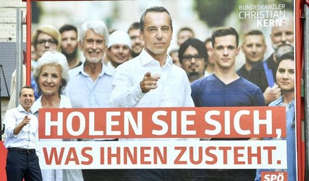 Doch eine Idee von Tal Silberstein? Das Wahlplakat der SPÖ, davo... Doch eine Idee von Tal Silberstein? Das Wahlplakat der SPÖ, davo...