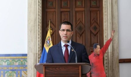 Venezuelas Außenminister Jorge Arreaza am Mittwoch in Caracas na... Venezuelas Außenminister Jorge Arreaza am Mittwoch in Caracas na...