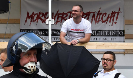 Teilnehmer des Aufmarschs in Berlin-Spandau (19. August)