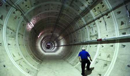 Bau eines Metro-Tunnels in Bangkok (14. Dezember 2015)