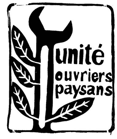 »Unité ouvriers paysans: Einheit von Arbeitern und Bauern«