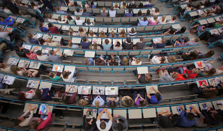 Studenten im Hörsaal der Johannes-Gutenberg-Universität in Mainz...