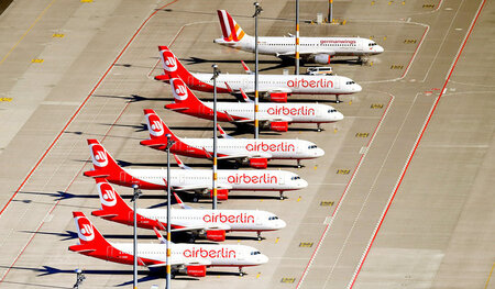 Air-Berlin-Flotte auf dem Flughafen Berlin Schönefeld