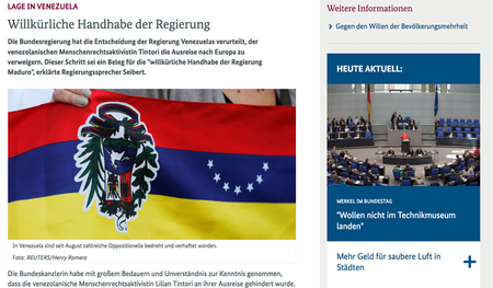 Provokation auf der Homepage der Bundesregierung: Venezuelas alt... Provokation auf der Homepage der Bundesregierung: Venezuelas alt...