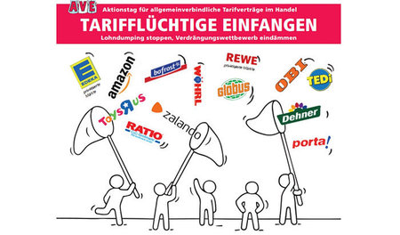 Plakat der Gewerkschaft Verdi zum Aktionstag im Einzelhandel