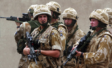 Britische Soldaten am Sonnabend in Basra