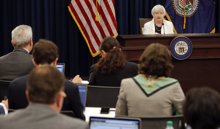 Die Präsidentin der US-Notenbank, Janet Yellen, am Mittwoch auf ... Die Präsidentin der US-Notenbank, Janet Yellen, am Mittwoch auf ...