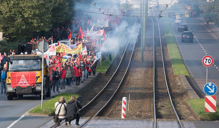 Protest der Mitarbeiter von Thyssen-Krupp in Bochum (22. Septemb...