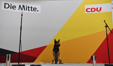 Alles gesichert. CDU-Parteizentrale in Berlin am Sonntag: Spreng...