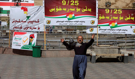 Werbung für Referendum: In Erbil wird für die Unabhängigkeit der...