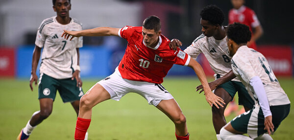 Young soccer players in action