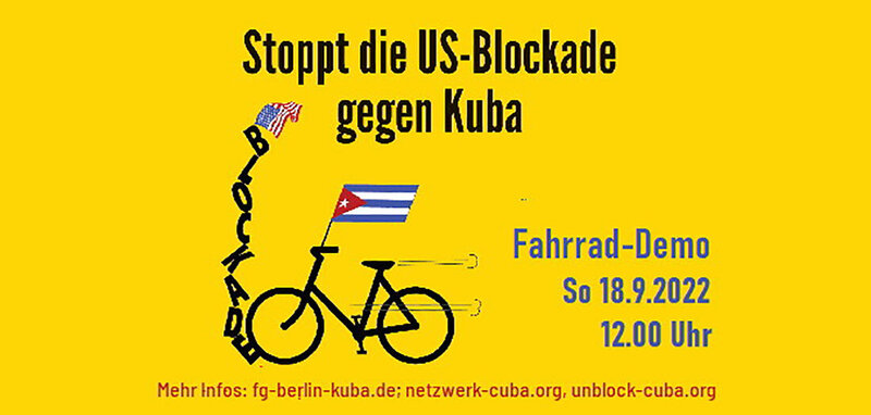 Fahrraddemo gegen die US-Blockade