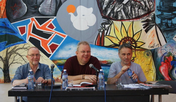 Volker Hermsdorf, André Scheer und Dietmar Koschmieder in Havanna